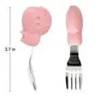 18m Κουτάλι Πιρούνι set inox Μικρά Λαβή Σιλικόνης Γουρουνάκι pokey marcus 1