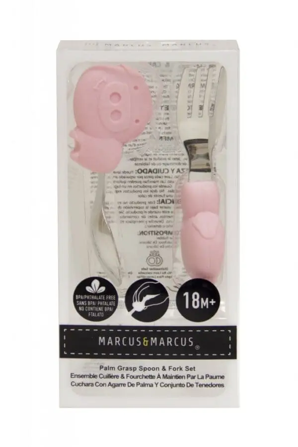 18m Κουτάλι Πιρούνι set inox Μικρά Λαβή Σιλικόνης Γουρουνάκι pokey marcus 2