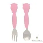 36m Κουτάλι Πιρούνι set 2τμχ. inox με Λαβή Σιλικόνης Γουρουνάκι marcus