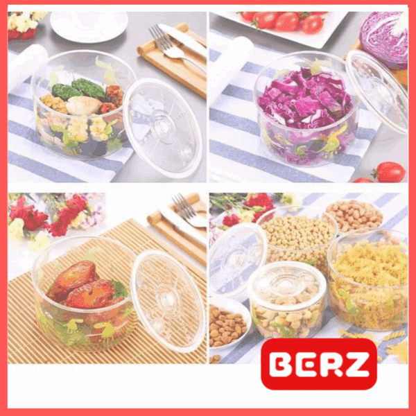 berz Σετ 3τμχ. Αεροστεγή Δοχεία tritan με Κενό Αέρος τρόμπα 8