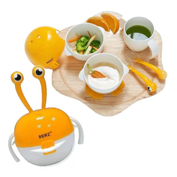 berz Σετ 5 σε 1 Μπολ Φαγητού Πορτοκαλί Καβουράκι dinnerware