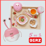 berz Σετ 5 σε 1 Μπολ Φαγητού Ροζ Καβουράκι dinnerware 2