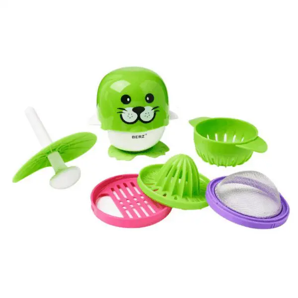 berz Σετ 7 σε 1 Προετοιμασίας tροφών cartoon grinder Πράσινο