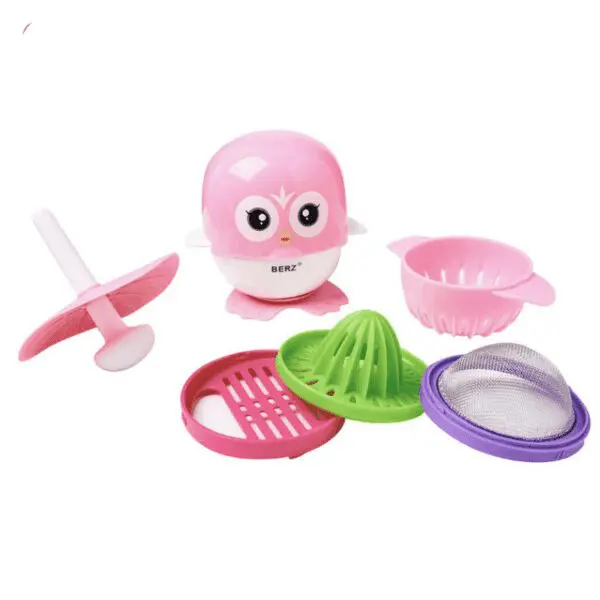 berz Σετ 7 σε 1 Προετοιμασίας tροφών cartoon grinder Ροζ