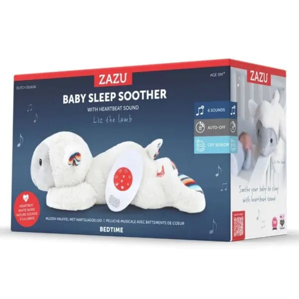 liz Προβατάκι Αρνάκι Νανουρίσματος με Χτύπους Καρδιάς και Λευκούς Ήχους zazu Λιζ