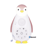 zoe Πιγκουίνος Ύπνου Επαναφορτιζόμενoς Λευκοί Ήχοι με Φως Νυκτός Ηχείο bluetooth Ροζ zazu Ζωή 2