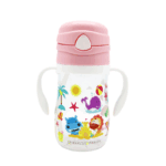 Μarcus & Marcus Μπουκάλι Καλαμάκι Σιλικόνης Χερούλια Εκμάθησης Tritan Ροζ