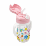 Μπουκάλι Καλαμάκι Σιλικόνης Χερούλια Εκμάθησης tritan Ροζ marcus marcus 2