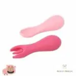 Πιρούνι Κουτάλι Σιλικόνης Μικρά Εκπαιδευτικά Ρόζ palm grasp marcus 3