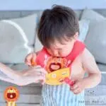 Σαλιάρα Σιλικόνης lion Κόκκινη marcus marcus 11