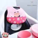 Σαλιάρα Σιλικόνης με velcro pokey Ροζ marcus marcus 2