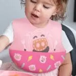 Σαλιάρα Σιλικόνης με velcro pokey Ροζ marcus marcus 5